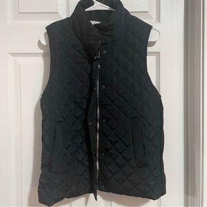 CI SONO Like New Quilted Vest Black, White Faux Sherpa Lining Size L